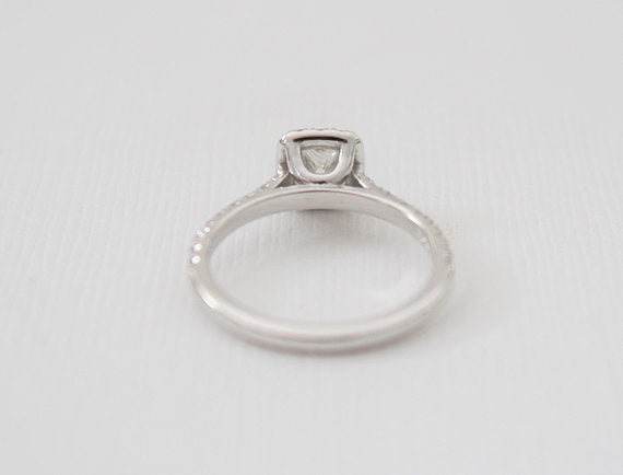 Certified Princess Cut Diamond Halo Ring in 14K White Gold – Studio1040